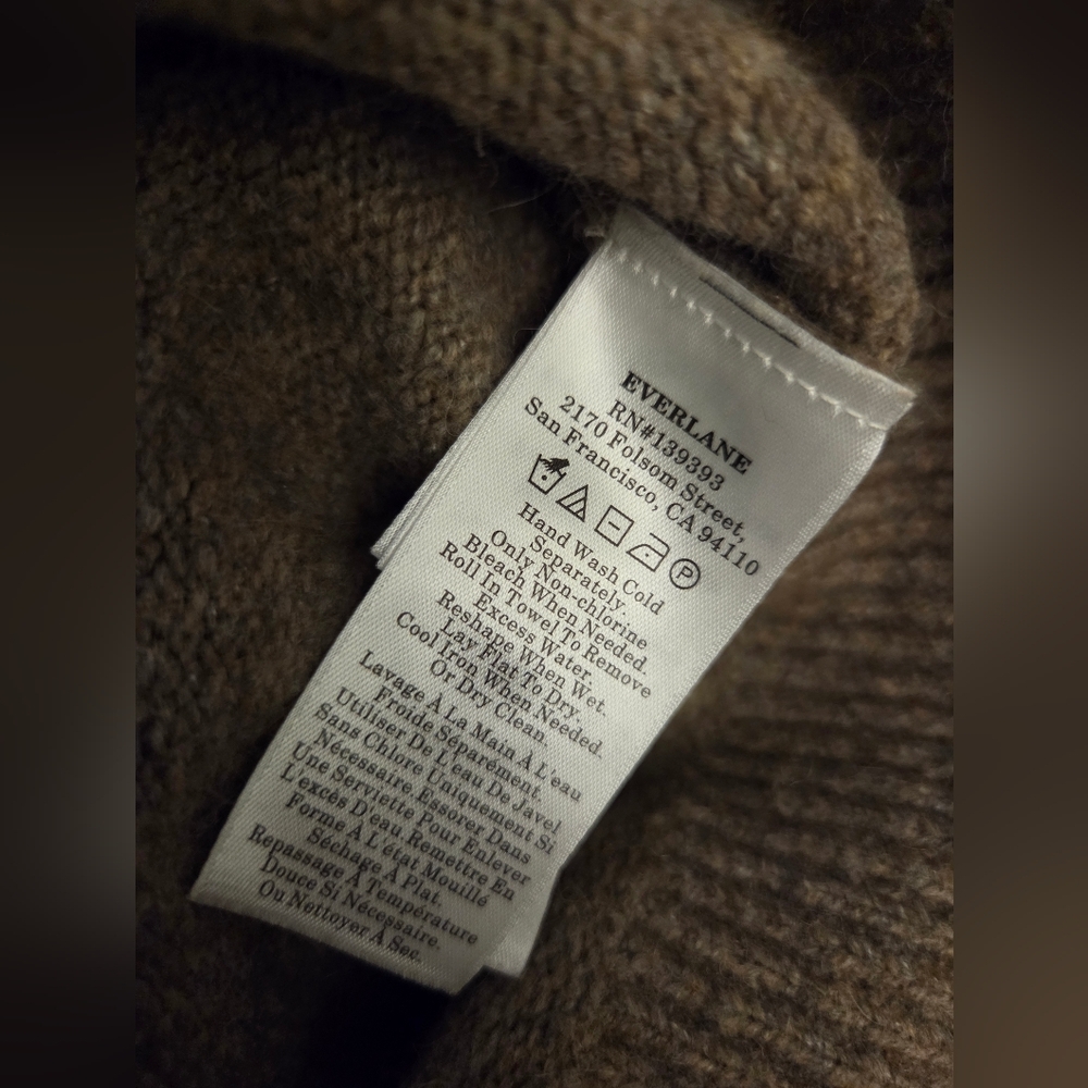 Everlane Wool Alpaca Blend Brown Button-Up Women's Cardigan Size M - Picture 9 of 11